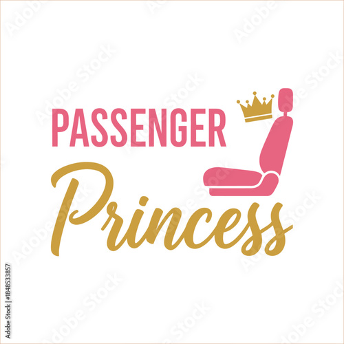 Passenger princess typography t-shirt design isolated on transparent background