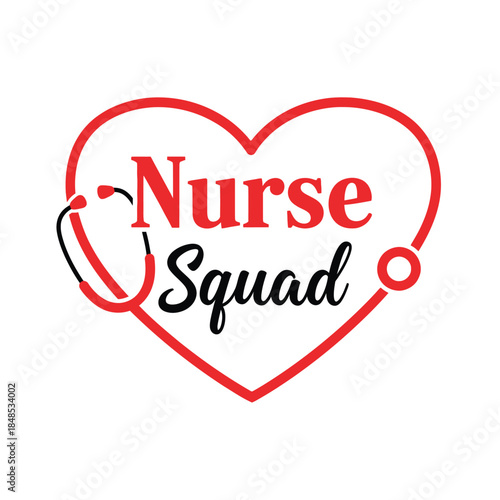 Nurse squad typography t-shirt design isolated on transparent background
