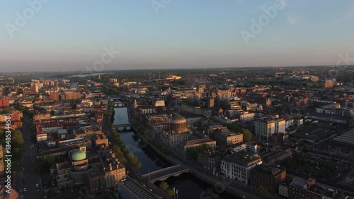 Wallpaper Mural 4k Cinematic Drone Footage flying over Four Courts at golden hour - Co.Dublin - Ireland_31 Torontodigital.ca