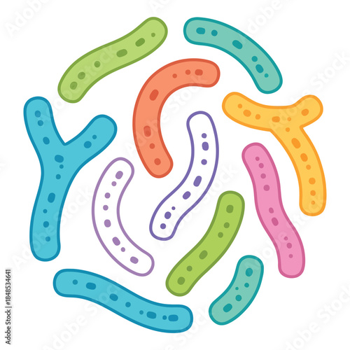 Colorful Abstract Microorganism Pattern Illustration