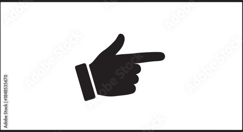 Simple black hand pointing right icon
