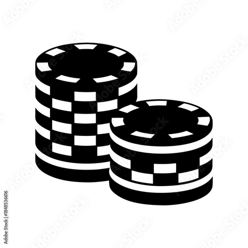 Poker Chips Stack Icon for Money and Wager Concept.