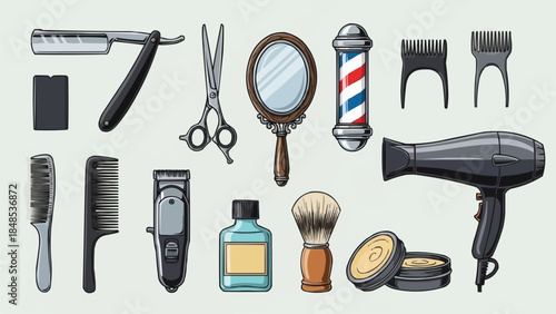 Vintage Barber Shop Tools and Equipment Collection.