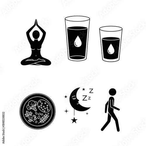Achieve ultimate wellness with daily hydration meditation healthy eating restful sleep and active movement for a balanced lifestyle