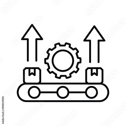 Lean Manufacturing icon with white background vector stock illustration