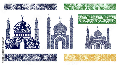 Islamic Mosque Buildings and Decorative Elements.