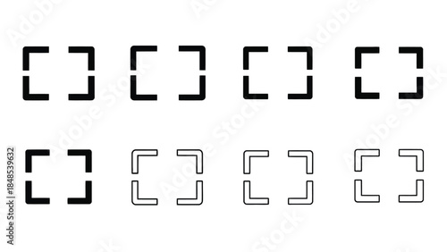 Optical illusion featuring repeating bracket shapes in two distinct rows