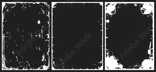 Shabby Paper Texture Background with Grain, Dust, Scuffs and Torn Edges. Realistic Grunge Overlay Texture for Posters and Covers.