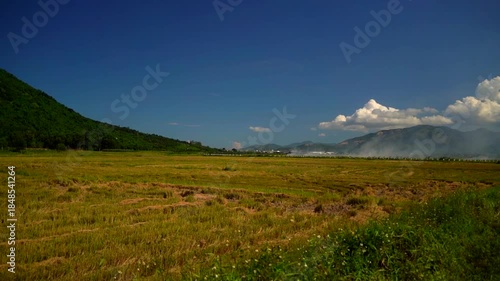Rice fields and hills.

The expanses of Vietnam, the rural landscape of rice fields at the foot of the hills. 