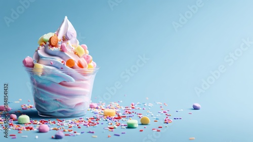 Wallpaper Mural Frozen yogurt in a cup with colorful candy toppings Torontodigital.ca