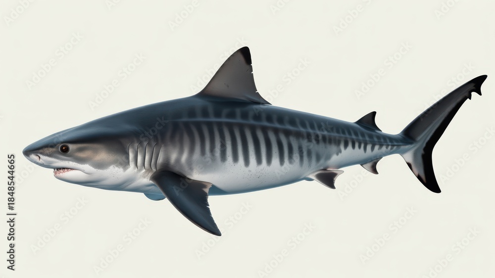 Naklejka premium Tiger shark swimming