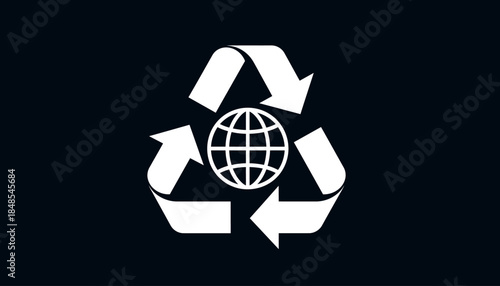 Global recycling symbol representing environmental protection and sustainability for a better planet.