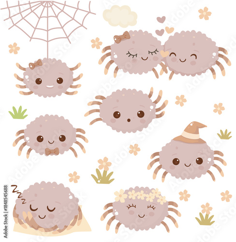 Adorable Cartoon Spider Characters Collection