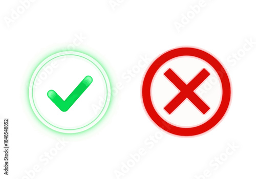 Green check mark and red cross icons representing correct and incorrect choices