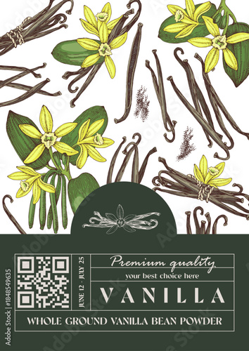 Vanilla vector label template in vintage style