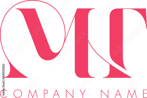 Creative Abstract Initial Letter MT Logo Design.