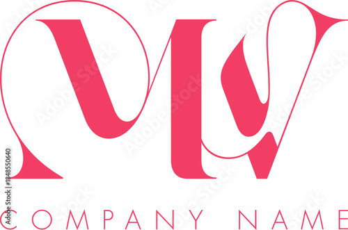 Creative Abstract Initial Letter MV Logo Design.