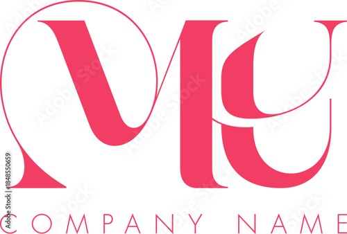 Creative Abstract Initial Letter MU Logo Design.