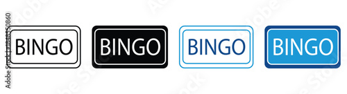 Bingo sign icon Set Multiple Style Collection. Vector illustration.