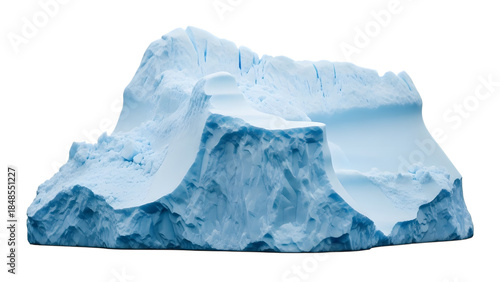 Large Iceberg Fragment isolated on a transparent background glacier frozen blue