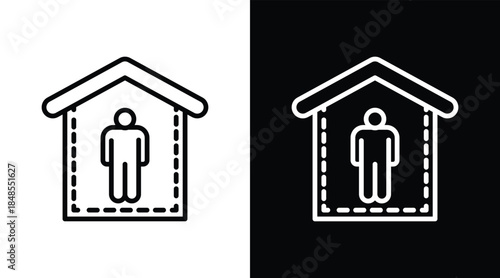 isolation Two-tone version in black and white background