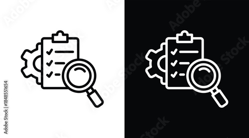 inspection Two-tone version in black and white background