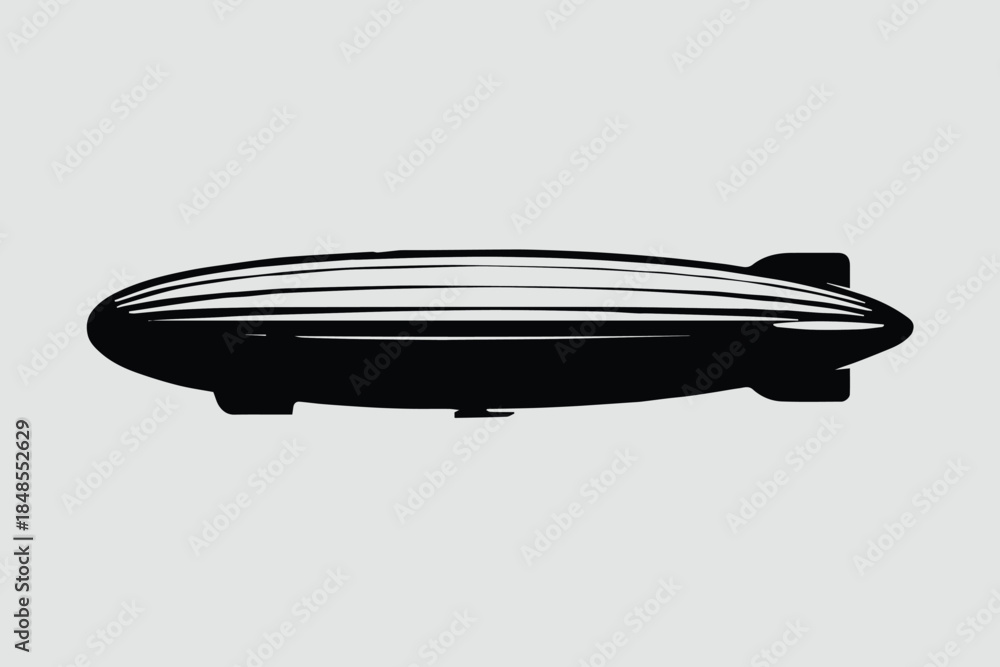Fototapeta premium zeppelin silhouette airship icon for transport and history