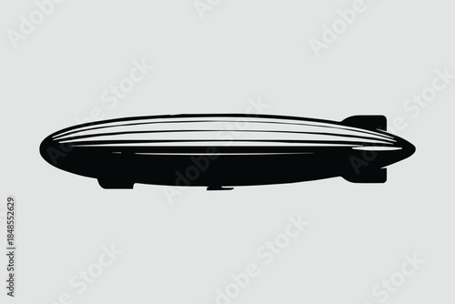zeppelin silhouette airship icon for transport and history