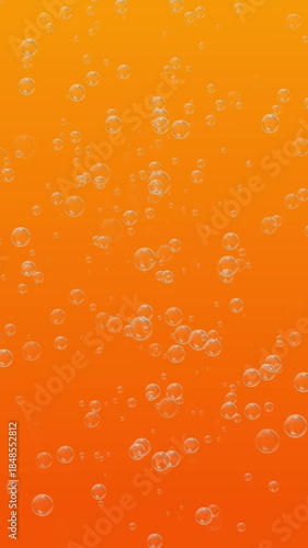 Orange Soda Background Animation. Bright Fizzy Carbonated Drink with Bubbles - Liquid Motion Series