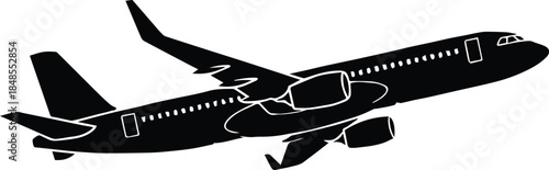 airplane side view vector illustration for travel and logistics