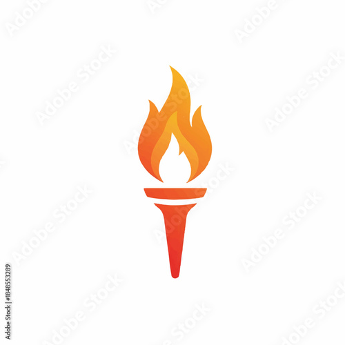 Dynamic Blazing Torch Icon Symbolizing Inspiration, Victory, and Enduring Spirit in a Vibrant Gradient Design
