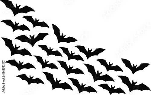 bat flying silhouette pattern vector illustration template