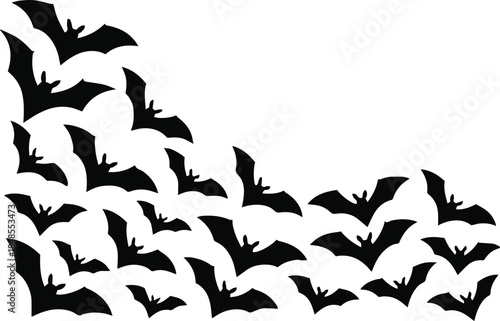 bat triangular pattern of flying silhouettes vector design