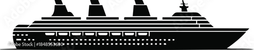 cruise ship silhouette vector maritime travel icon