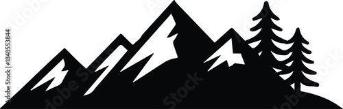 mountain icon three peak silhouette outdoor adventure branding