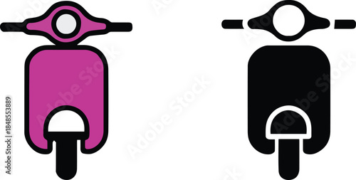 scooter mobility icon duo flat vector for map and infographic