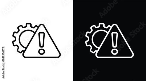 warning Two-tone version in black and white background