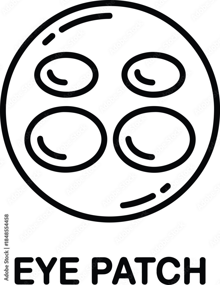 Obraz premium Hydrogel eye patch cosmetic product line icon