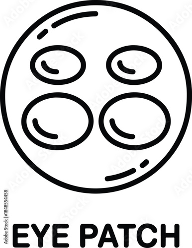 Hydrogel eye patch cosmetic product line icon