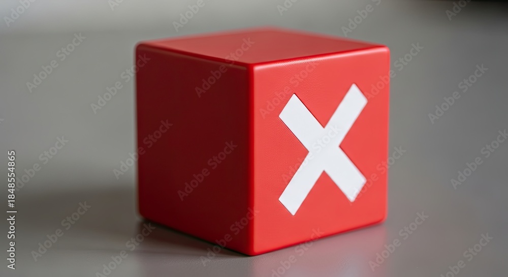 Obraz premium Red Cube with White X