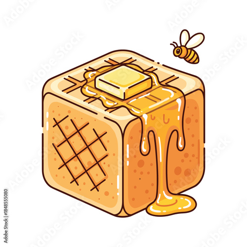 flat vector illustration of sticky honey covered rocks