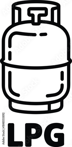 Liquefied Petroleum Gas Tank Outline Illustration