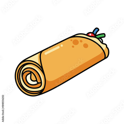 flat vector illustration of ice cream scoops with cherry