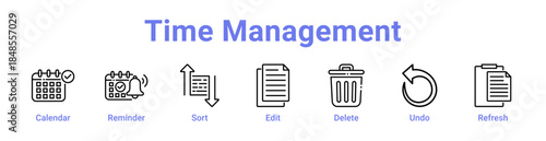 Time Management Icon Banner