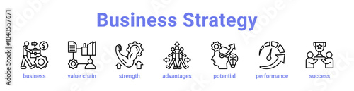 Business Strategy Icon Banner