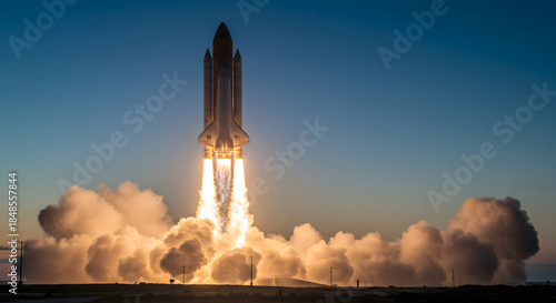 Rocket Launching into the Sky.