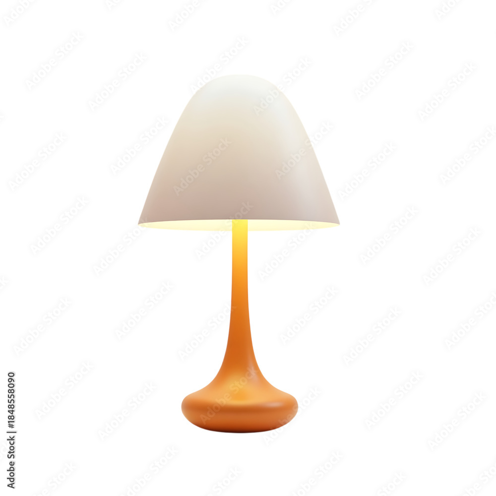 Fototapeta premium Modern mushroom shaped table lamp isolated on transparent background
