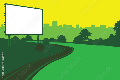 Advertise your brand with a billboard by the scenic road with city view, a perfect spot to catch attention and boost your business visibility today!
