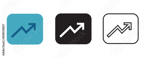 Business growth chart icon symbolizing profit increase, financial success, market growth, revenue improvement, investment performance, and positive business trends.