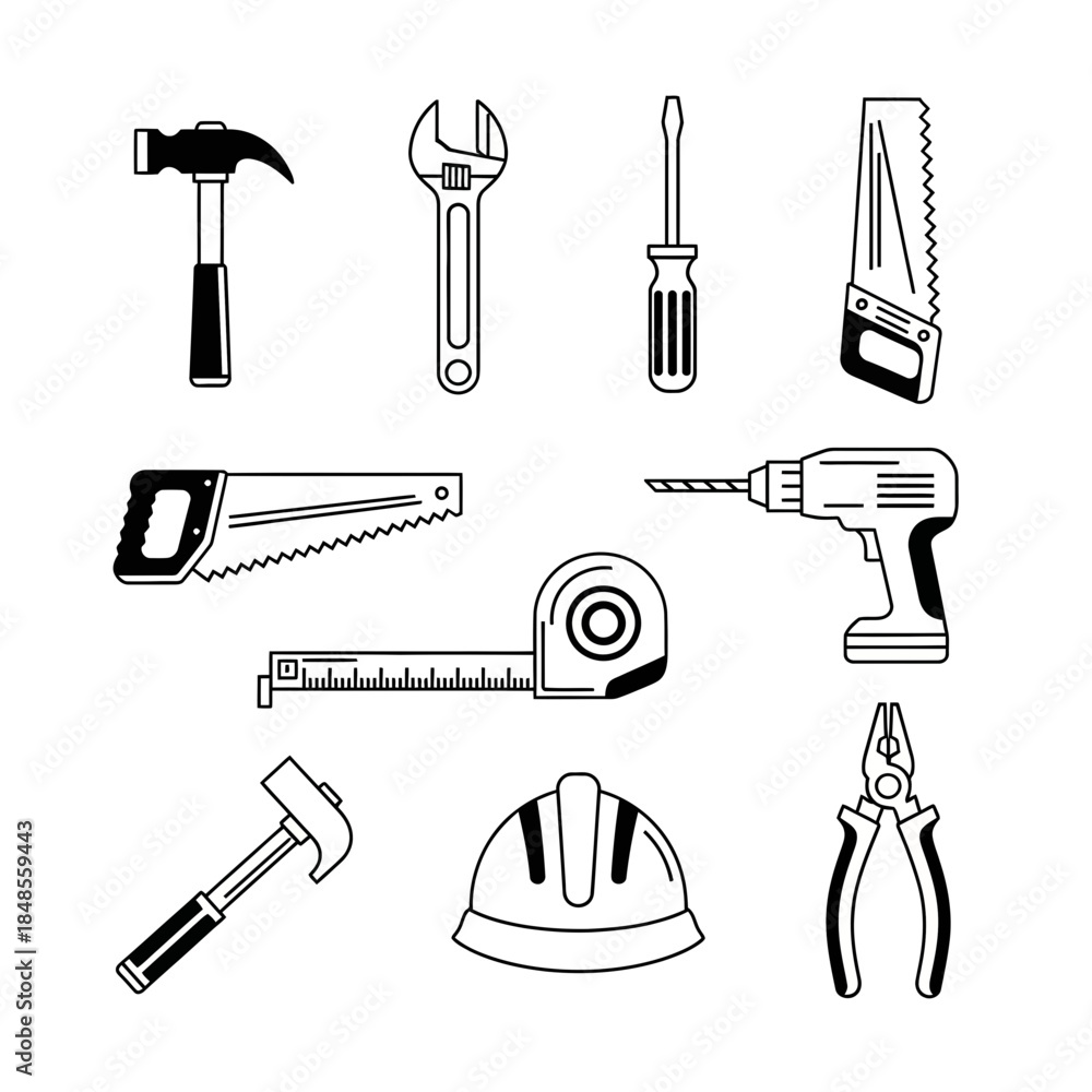 Obraz premium Essential tools for construction and DIY projects a comprehensive collection for any builder or handyman